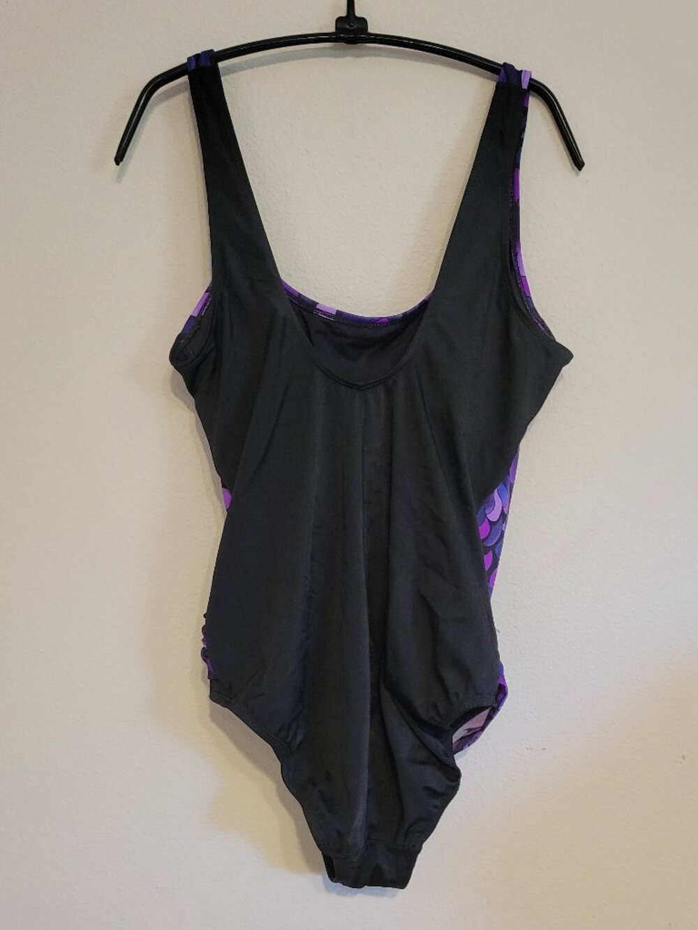 Longitude Robby Len womens purple floral SWIMSUIT sz. 14 - Picture 2 of 6